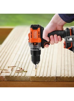 BLACK+DECKER 18V PowerConnect Cordless Hammer Drill Multicolour 34 x 22.8 x 7.7 cm BCD383D1XC-GB  - Image 4
