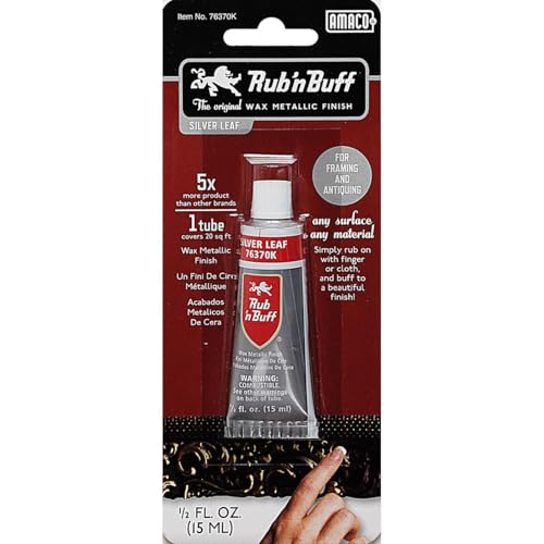 AMACO 76370K Rub 'n Buff Wax Metallic Finish, Silver Leaf, 0.5-Fluid Ounce - Image 5