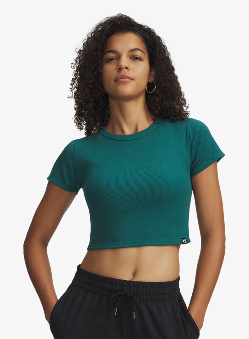UNDER ARMOUR Ribbed Baby Fit T-Shirt - Image 1
