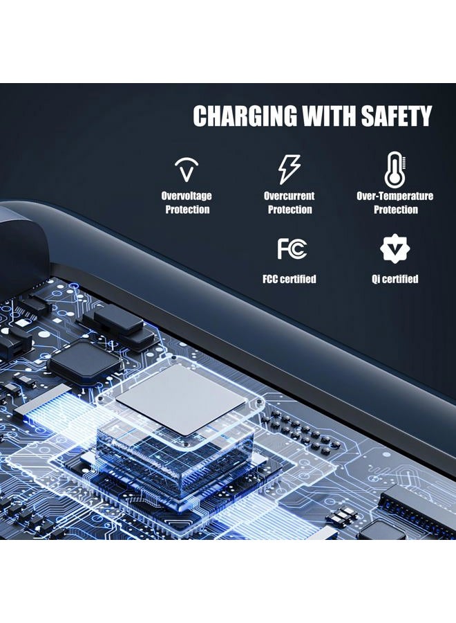 HCCBM 2025 New Magnetic Wireless Charger for Samsung & Apple Devices, 3 in 1 Charging Station Magnetic Charger Stand simultaneously Compatible with Samsung and Apple Series Black - Image 5