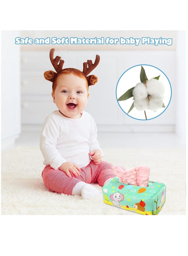 KASTWAVE Baby Tissue Box Toy, Montessori Intellectual Sensory Soothing Toys Baby Magic Tissue Box for 1-Year-Old Boys Girls Kids Early Learning Toys Baby Gifts - Image 2