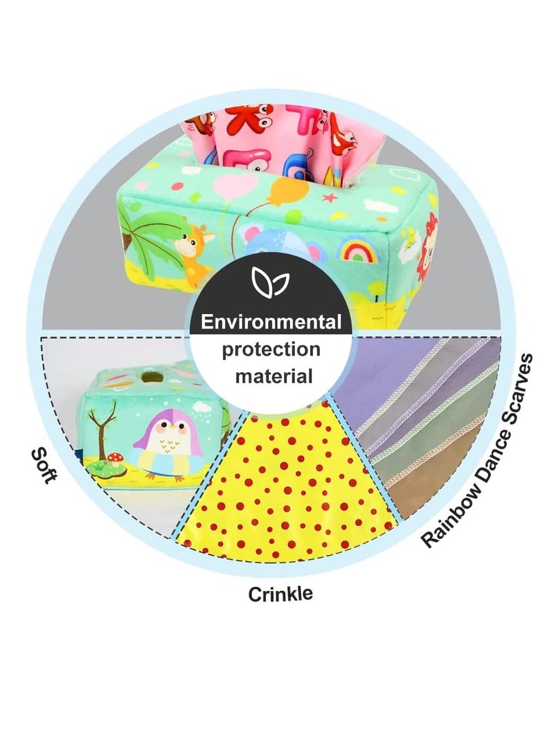 KASTWAVE Baby Tissue Box Toy, Montessori Intellectual Sensory Soothing Toys Baby Magic Tissue Box for 1-Year-Old Boys Girls Kids Early Learning Toys Baby Gifts - Image 4