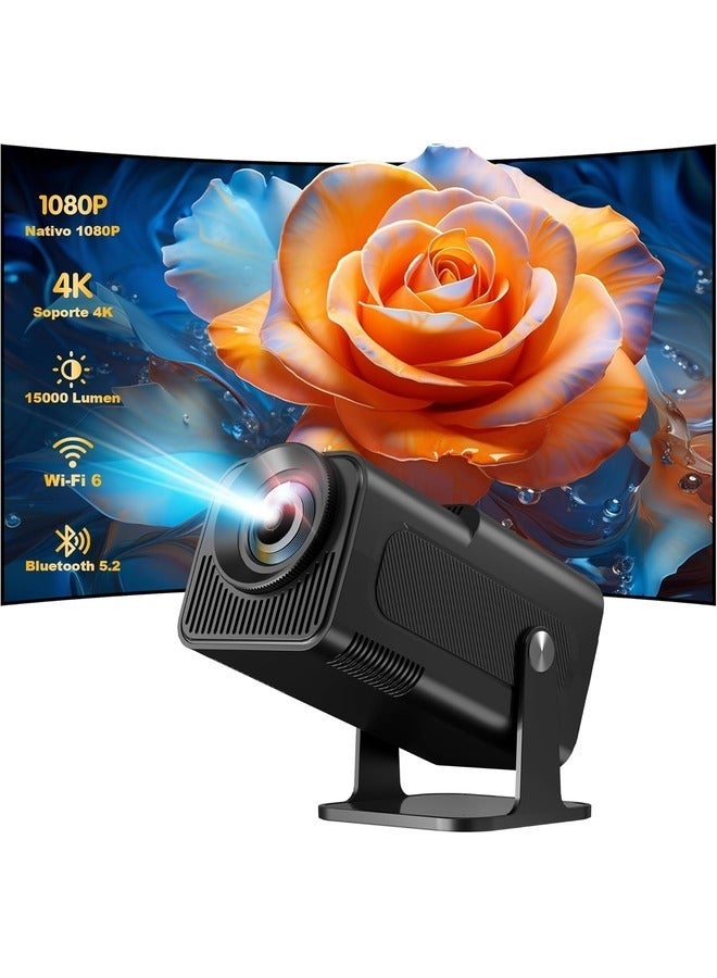 ELTRAZONE "Mini 4K Native 1080P Smart Projector – Android TV 11.0, WiFi & Bluetooth, Auto Keystone, 10000 Lumens, 180-Degree Rotation, Short Throw"  - Image 1