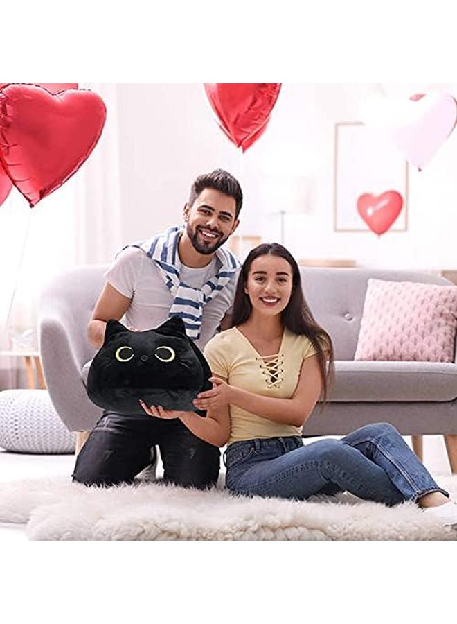 KASTWAVE Plush Toy 3D Black Cat Plush Toy Pillow Cute Animal Cat Shaped Stuffed Pillow Cushion Great Gifts Gifted For Birthday Valentine'S Day Give Girlfriend And Children Black 15.7" - Image 2