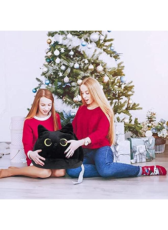KASTWAVE Plush Toy 3D Black Cat Plush Toy Pillow Cute Animal Cat Shaped Stuffed Pillow Cushion Great Gifts Gifted For Birthday Valentine'S Day Give Girlfriend And Children Black 15.7" - Image 3
