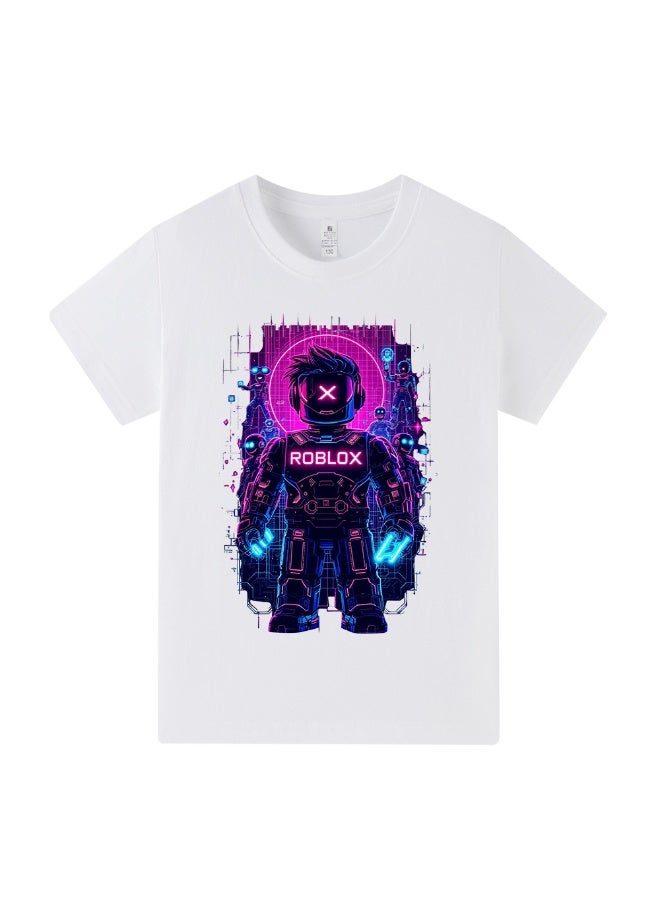 Roblox Printed Short Sleeve T-Shirt with Multiple Sizes Soft Breathable Casual Tops for Fans Daily Wear - Image 1