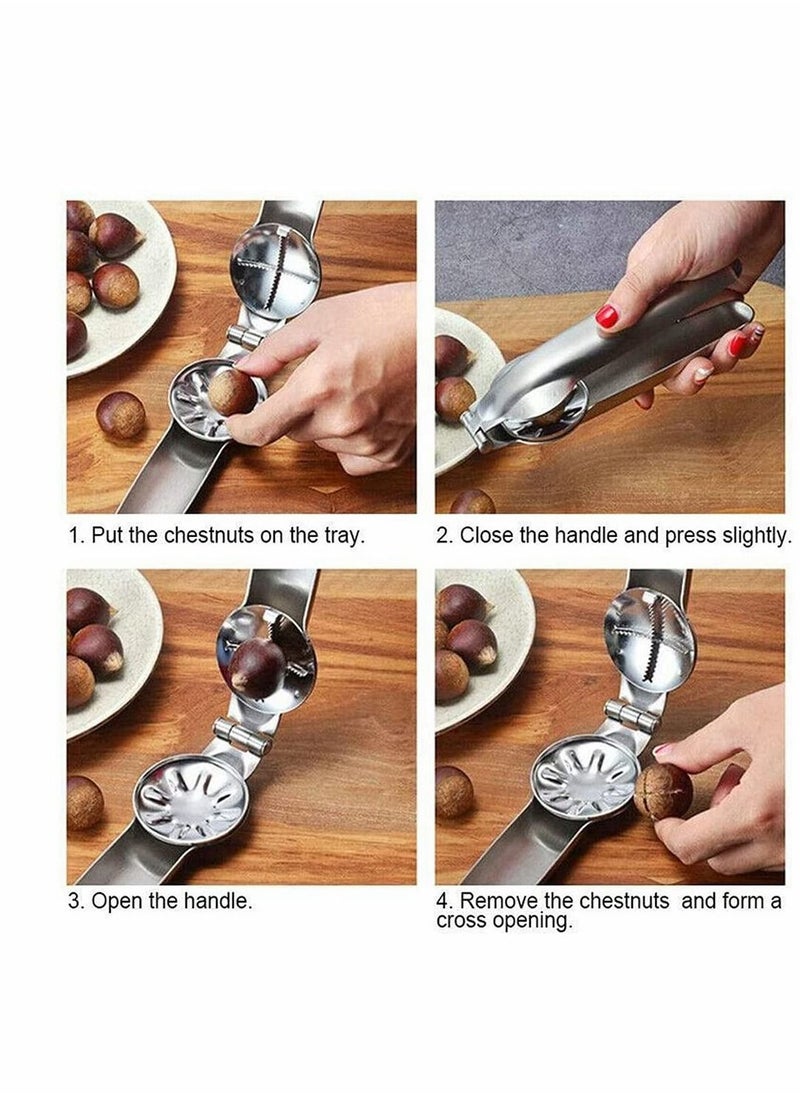 KASTWAVE - Nutcracker Chestnut Clip, Nut Cracker Sheller Walnut Pliers, 304 Stainless Steel Chestnut Opener, Multifunctional Kitchen Tools for Dried Fruit - Image 1