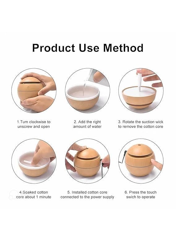 H O G ENTERPRISE H O G ENTERPRISE Wood Cool Mist Ultrasonic Humidifier for Room Moisture Aroma Diffuser for Home Essential Oil Diffuser with Colorful Light Auto ShutOff Home Office car  - Image 4