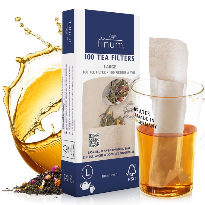 DISPOSABLE PAPER TEA FILTER BAGS FOR LOOSE TEA BROWN LARGE 100 COUNT