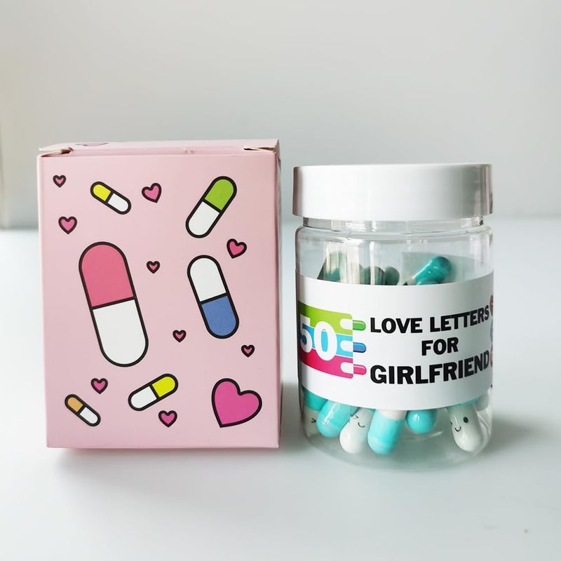 Infmetry Gifts For Girlfriend Prewritten Message In Capsule Lovely Notes Birthday Anniversary Valentines Day Gifts for Her (Light Blue Girlfriend 50pcs) - Image 2