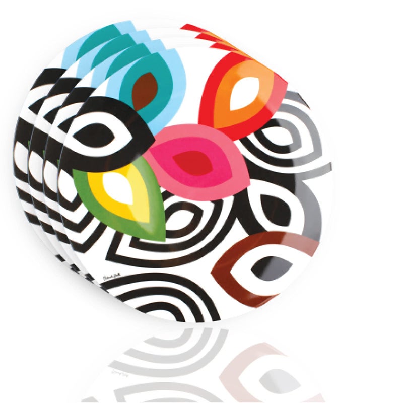 French Bull Plates - 4 Piece Set - 11 inch Melamine Dinner Plate Set - Melamine Dinnerware for Indoor and Outdoor - Foli - Image 1