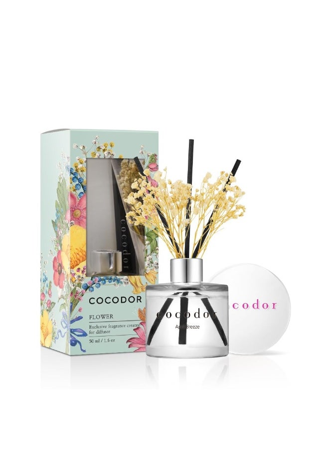 Mini Flower Reed Diffuser April Breeze 1.6Oz 50Ml 1 Pack Fragrance Decor For Cars Cubicles Small Rooms And Home Diffuser Oil Sticks Gift Set