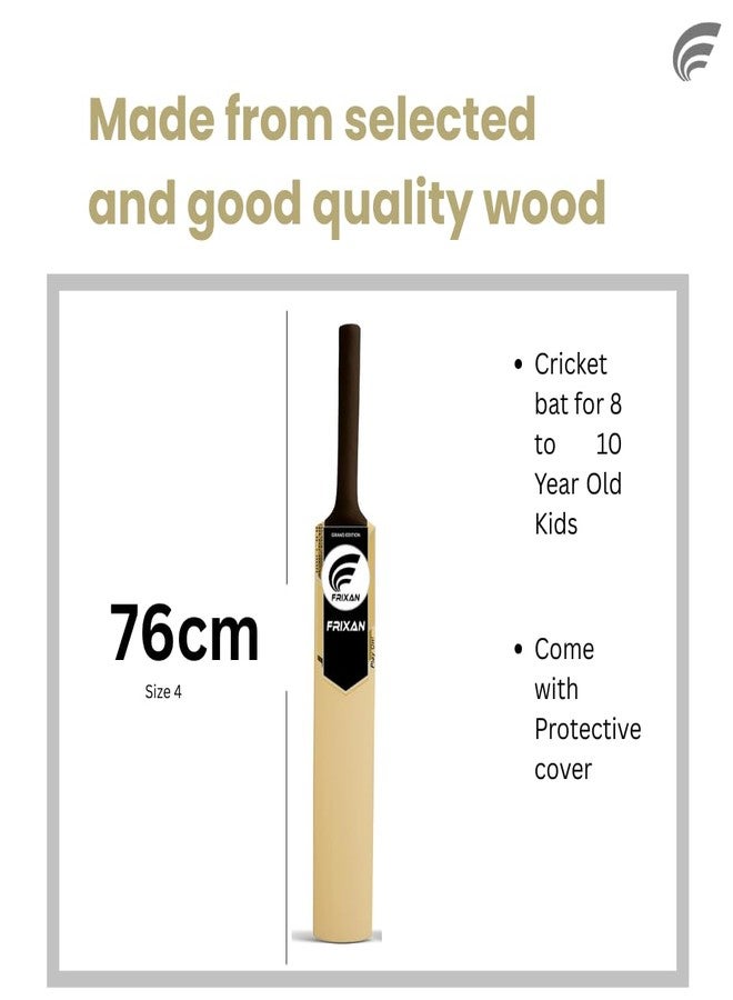 Frixan Populer Willow Wooden Cricket Bat with Cover for Boys & Girls | Lightweight Kids Cricket Bat (Size 4, Age 8-10 Years) - Image 5