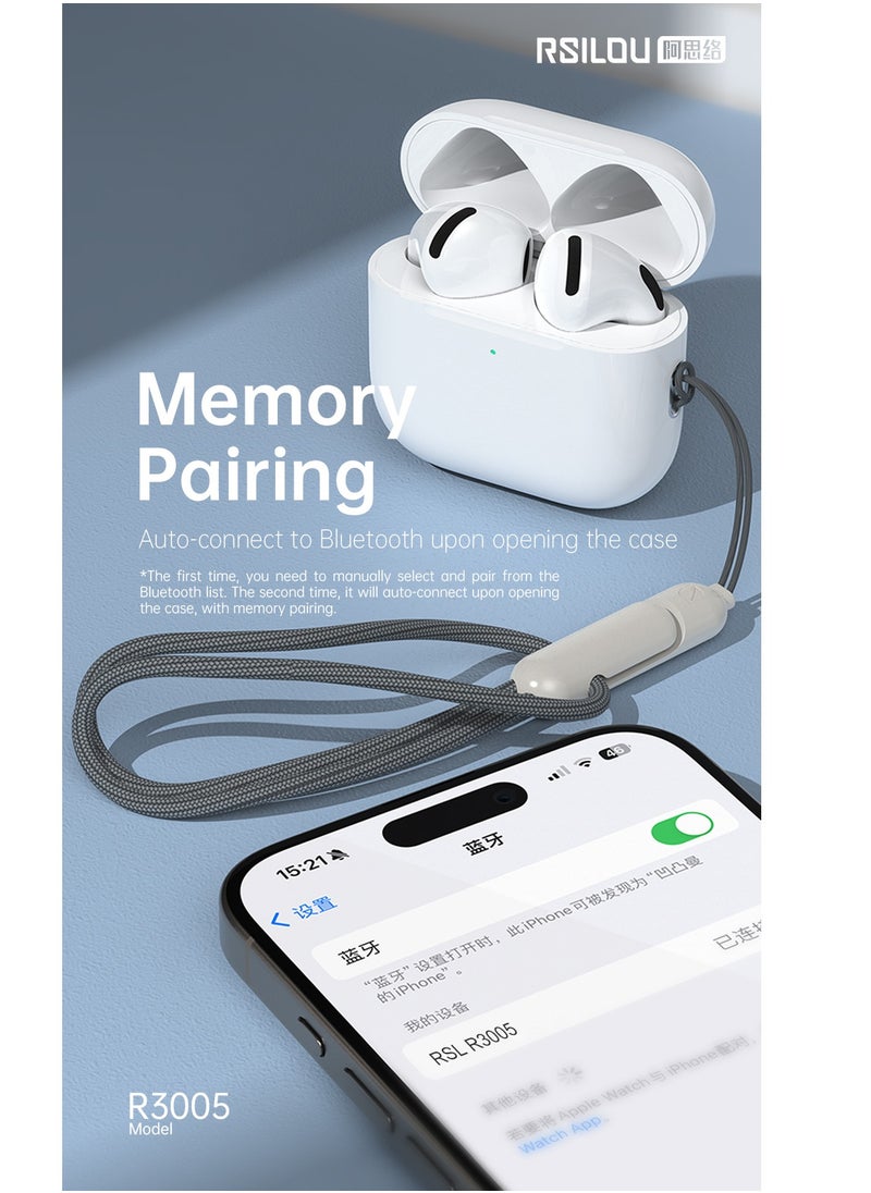 rsilou - X3 TWS wireless Bluetooth Earbuds, Smart captive in-ear detection, pop-up notice for iOS 16, slide to adjust volume, answer calls and control music, Steel case button battery, faster charging - Image 1