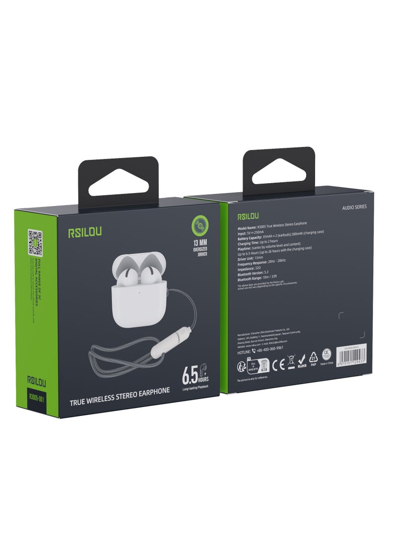 rsilou - X3 TWS wireless Bluetooth Earbuds, Smart captive in-ear detection, pop-up notice for iOS 16, slide to adjust volume, answer calls and control music, Steel case button battery, faster charging - Image 1