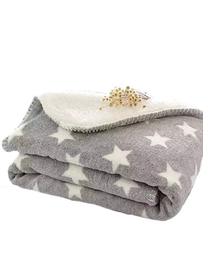 Brandonn Wool Newborn Wrapper Cum Baby Blanket (Grey Star) - Image 1