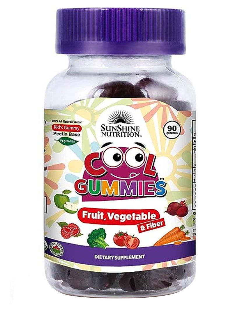 SUNSHINE NUTRITION حلوى جومي للأطفال فواكه وخضروات وألياف 90 حبة - Image 1