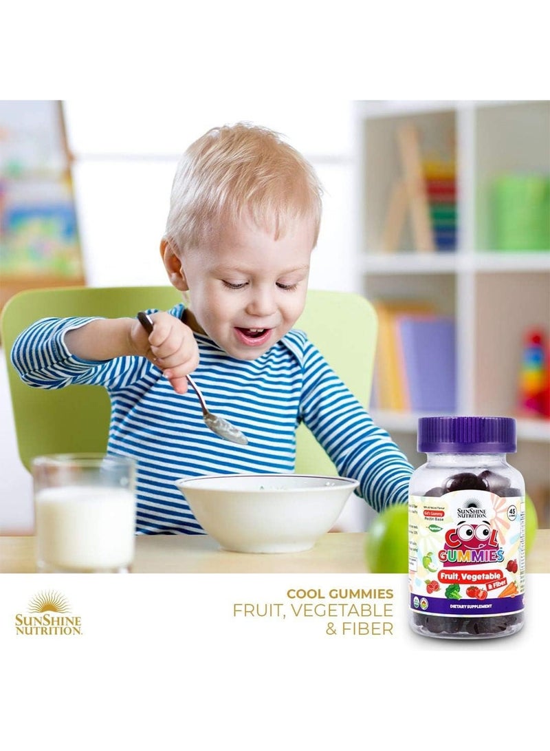 SUNSHINE NUTRITION حلوى جومي للأطفال فواكه وخضروات وألياف 90 حبة - Image 2