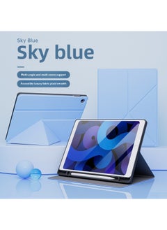 Suitable For 2025ipad Flat Pro11 Protective Case Y-fold 10 Generation Pen Slot Air11 Anti-fall For Iphone 10.2 Case-Color:Glacier Blue [book K-fold] Pen Tray-Applicable Models:Ipadpro11 [18/20/21/22] Universal