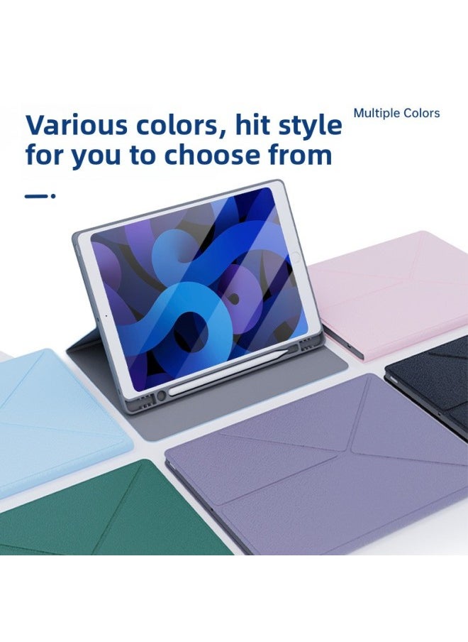 Generic - Suitable For 2025ipad Flat Pro11 Protective Case Y-fold 10 Generation Pen Slot Air11 Anti-fall For Iphone 10.2 Case-Color:Glacier Blue [book K-fold] Pen Tray-Applicable Models:Ipadpro11 [18/20/21/22] Universal - Image 1