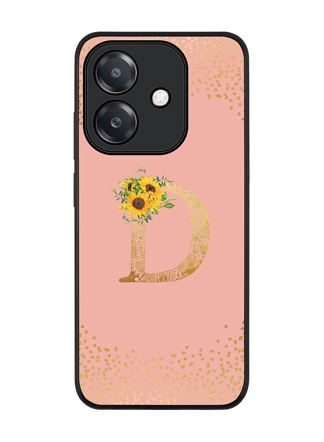 Stylizedd For Oppo A5i Case,Slim fit Camera Protection, Shockproof Thin Phone cover  - Custom Floral Monogram - D  (Rose Pink )