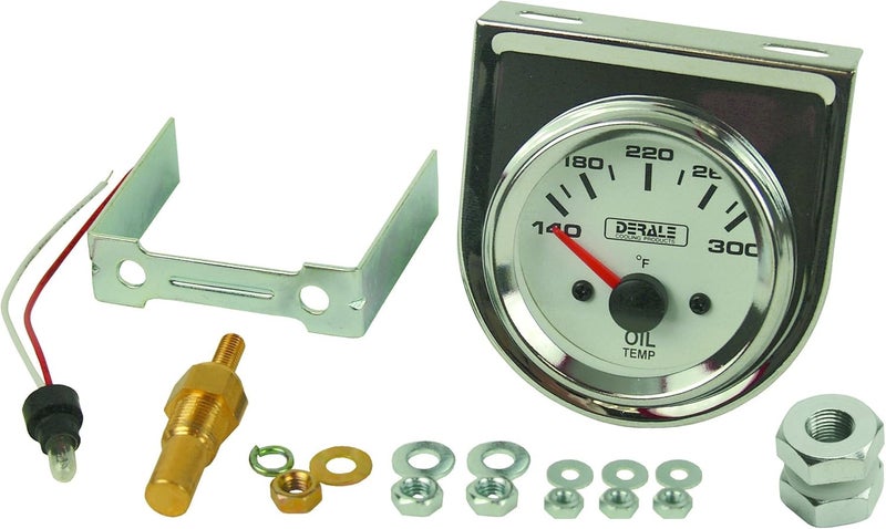 Derale 13009 Oil Temperature Gauge Kit, Silver