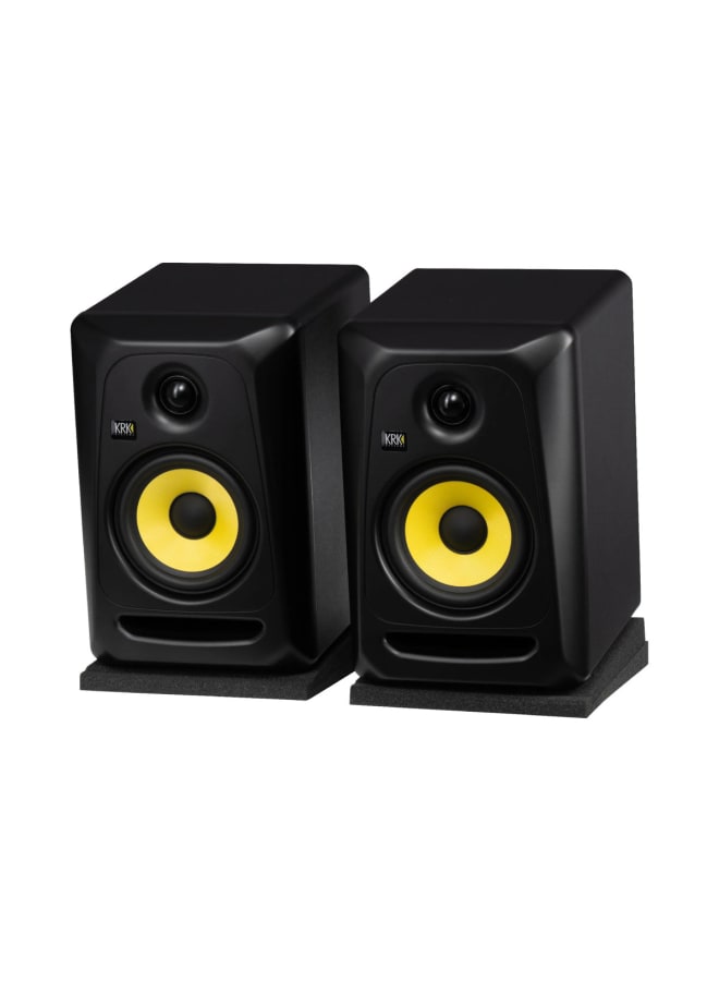 KRK The CLASSIC 5 Studio Monitor Pack includes two KRK CLASSIC 5 monitors, two 10’ XLR-M to XLR-F cables, and two Split Foam Monitor Wedge Isolation Pads. - Image 4