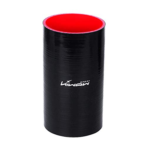 Hiwowsport 8inch Length Silicone 4Ply Long Straight Coupler Silicone Hose Black and Red Color 4102mm - Image 3