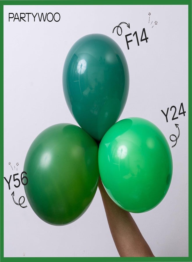 PartyWoo Dark Green Balloons 145pcs Different Sizes of 18 12 10 5 Inch Emerald Hunter Forest Green Balloon Arch Kit for Birthday Christmas Graduation Dinosaur Jungle Theme Party Decorations Green-Y56 - Image 4