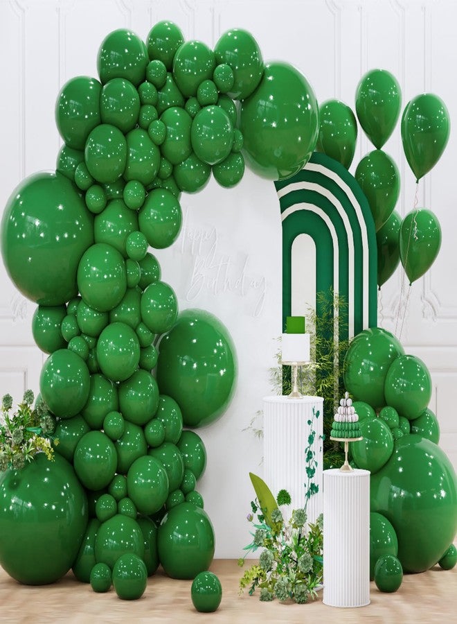 PartyWoo Dark Green Balloons 145pcs Different Sizes of 18 12 10 5 Inch Emerald Hunter Forest Green Balloon Arch Kit for Birthday Christmas Graduation Dinosaur Jungle Theme Party Decorations Green-Y56 - Image 1