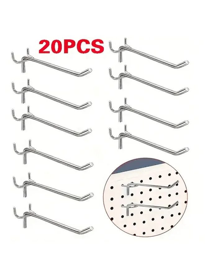 20 قطعة من خطافات اللوحة المعدنية مقاس 3.94 بوصة لتخزين وتنظيم أدوات المرآب - Image 2