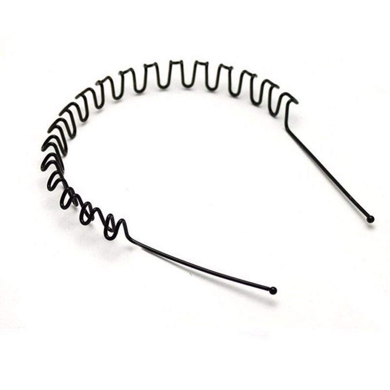 PMK PMK E STORE Hair Band for Men and Women Daily Use Black Spring Zigzag Wave Metal Hair Hoop Band Unisex Sports Headband Headware Accessories Hair Band Black Pack of 4 