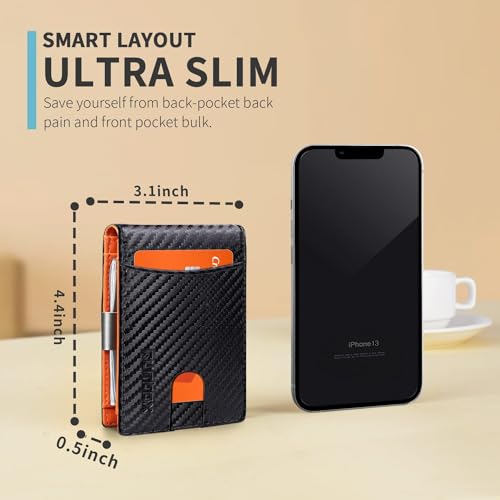 RUNBOX Money Clip Slim Wallets for Men RFID Blocking 11 Card Holder Minimalist Small Leather Bifold Men's Front Pocket Wallet Gift Box - Image 3