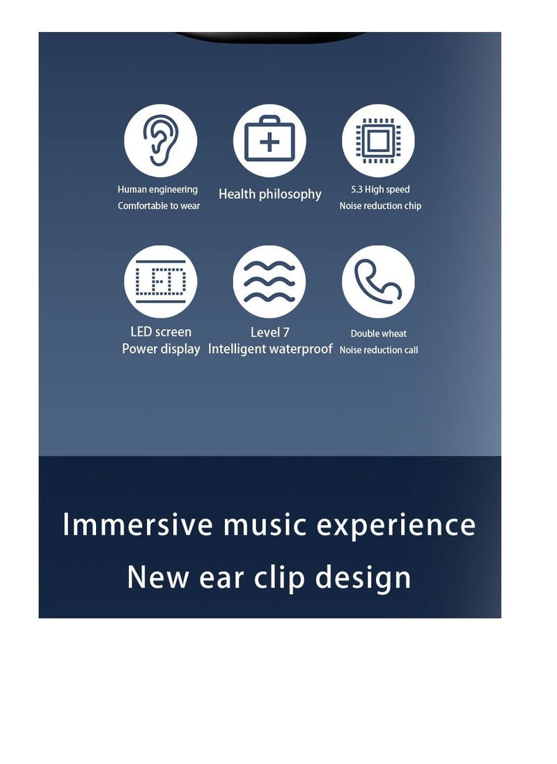 Generic - Wireless Bone Conduction Earphone Does Not Enter The Ear And Is Painless Ear Clip Type 5.3 Noise Reduction Bluetooth Headset - Image 1