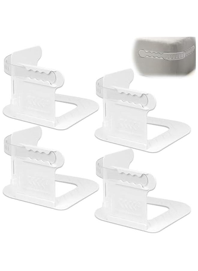 MIXDE 4 Pieces Bed Sheet Holder Set with Lock, Heavy Duty Non-Slip Bed Sheet Clips Fasteners,Bed Sheet Holders Fixing Corner Tightener Clips for All Size Mattress, Blankets, Bedding (Grey)  - Image 1