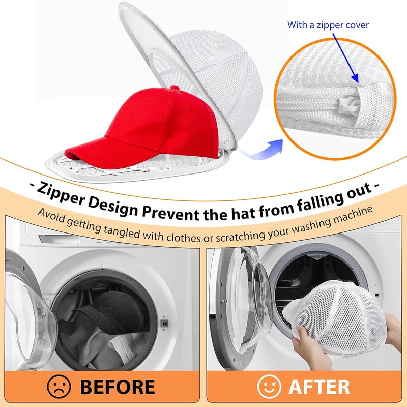 Haiou Washing Machine Hat Washer Cap Washer Ball Cap Holder for Adults Kids White - Image 2