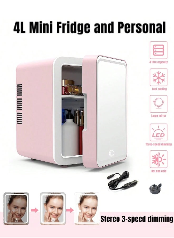 Generic 4L Car Refrigerator Mini Cooling Warming Refrigerators Fridge Freezer Cooler Travel Warmer For Auto Home Office Picnic Pink  - Image 1