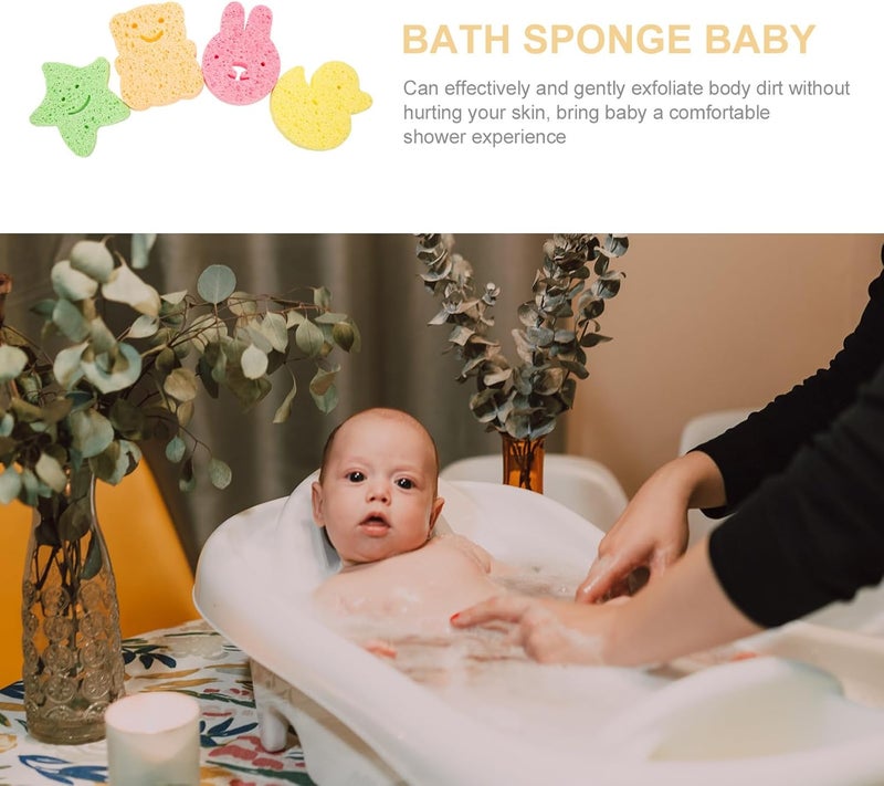 4pcs Bath Sponge Set Soft Newborn Body Scrubber Cartoon Design for Bathing Supplies - Image 3