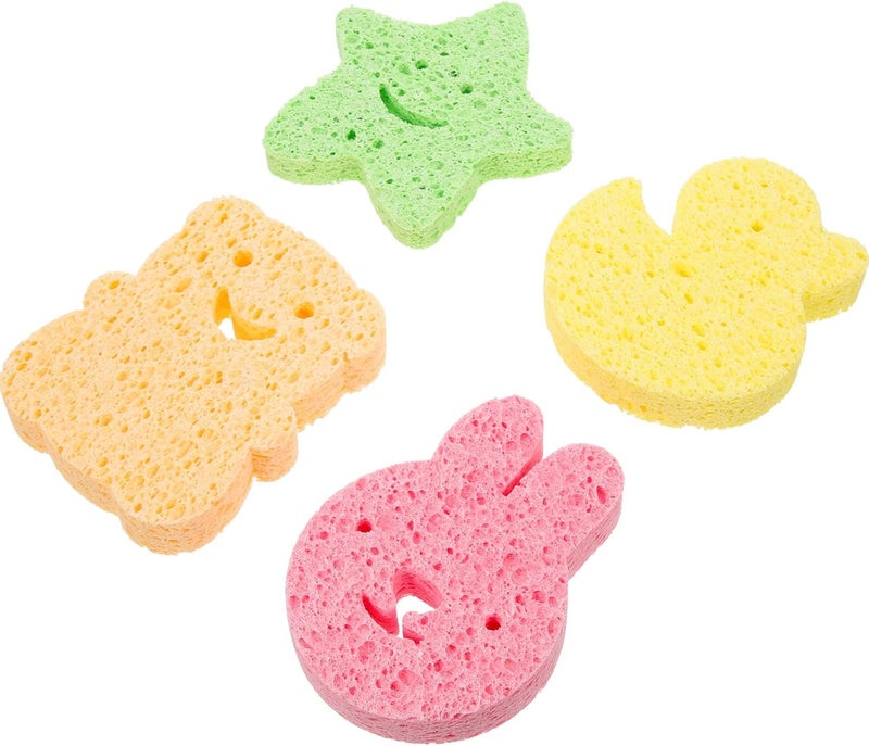 4pcs Bath Sponge Set Soft Newborn Body Scrubber Cartoon Design for Bathing Supplies - Image 1