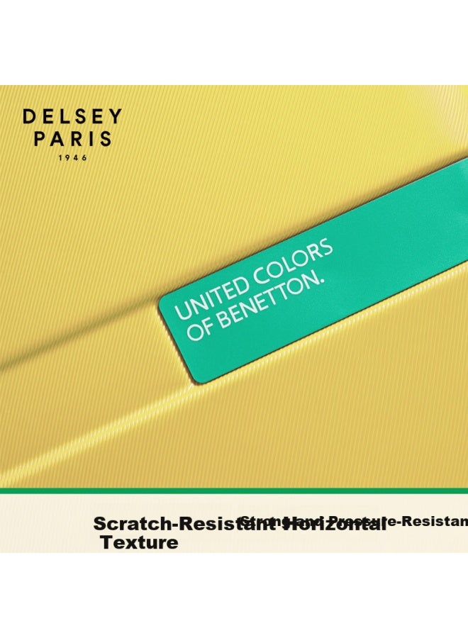 Delsey Benetton Limited Edition Hard Shell Pc Large Capacity Password Trolley Suitcase For Men And Women - Image 1