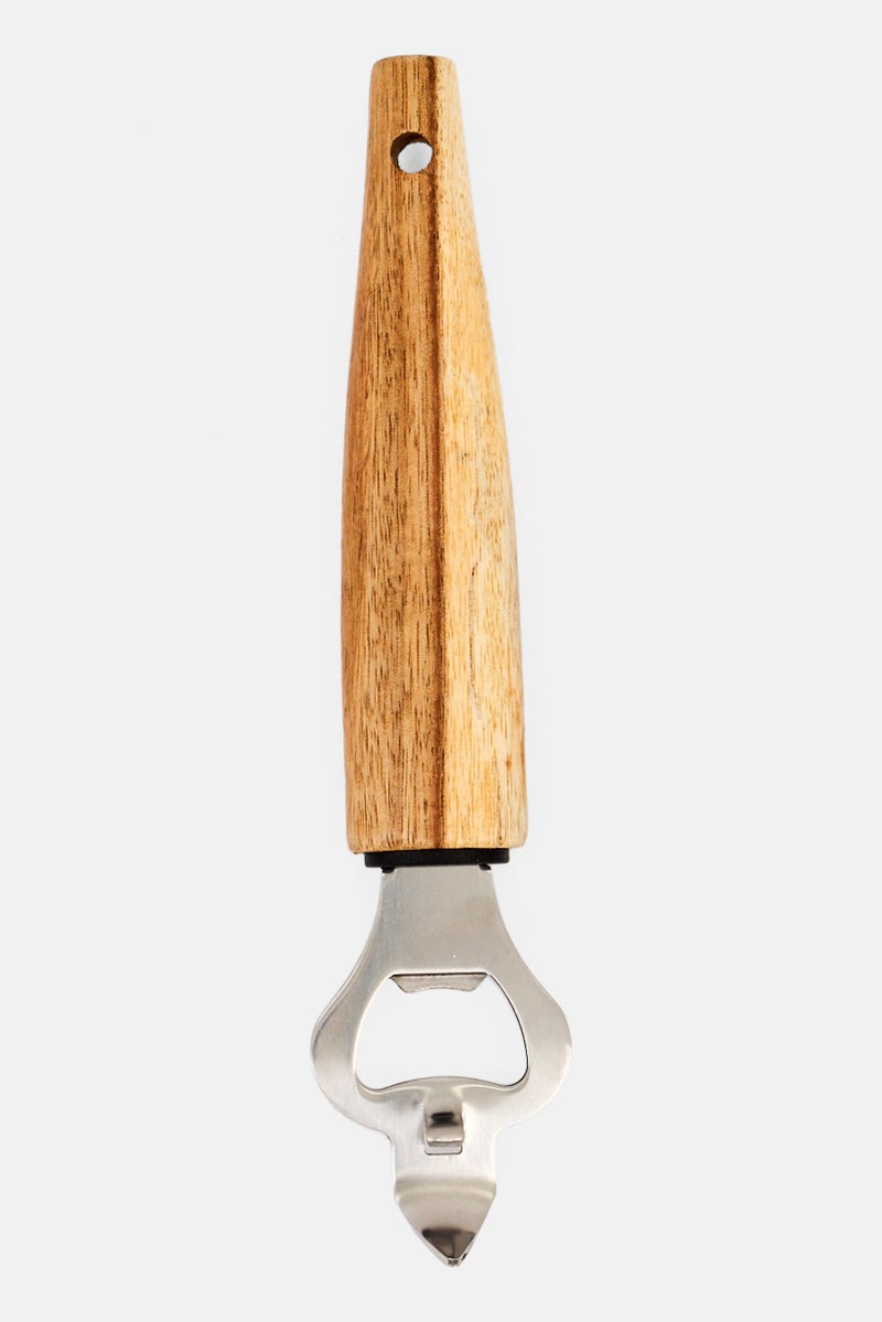 Cuisine Art Stainless Steel Bottle Opener With Acacia Wood Handle, Beige  - Image 2