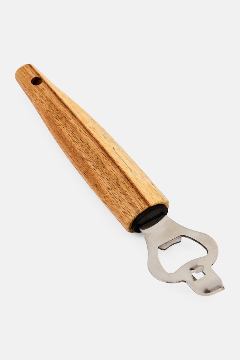 Cuisine Art Stainless Steel Bottle Opener With Acacia Wood Handle, Beige  - Image 3