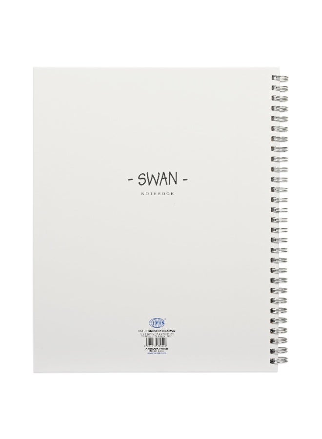 FIS Notebook Double Loop Spiral Binding, Hard Cover Materials, Size 10x8" Inches, 8mm Single Line Ruling, 96 Sheets, 192 Pages, Packet of 5 Pieces, Swan Cover Design 2-FSNBSHC1896-SWA2  - Image 5