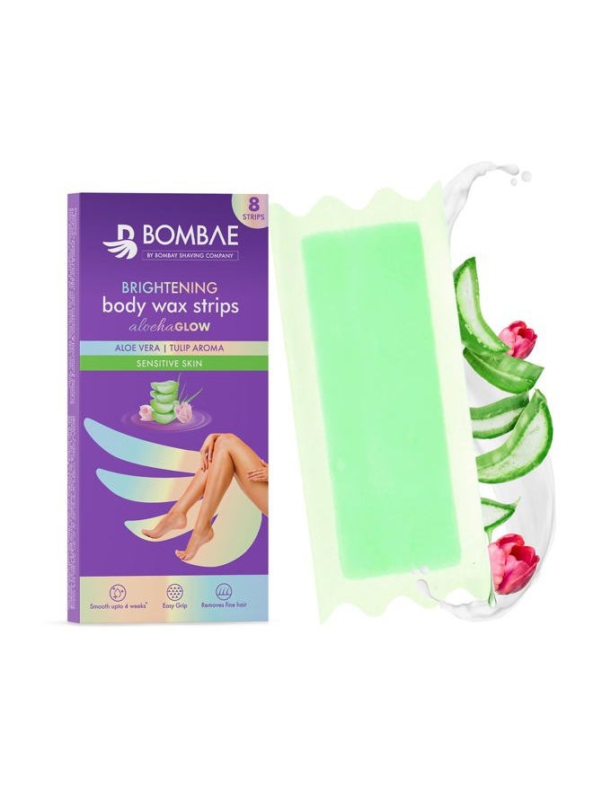 BOMBAY SHAVING COMPANY Bombae Full Body Wax Strips with Aloe Vera for Women (8+2 Strips)| Full Body Cold Wax Strips for Sensitive Arms, Underarms, Legs | Post-wax Wipes for mess-free, Smooth skin  - Image 1
