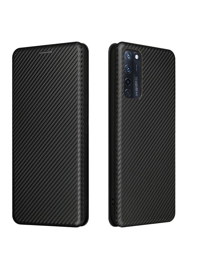 The Bros Case For ZTE Axon 20 5G / 4G Carbon Fiber Texture Horizontal Flip TPU + PC + PU Leather Case with Card Slot