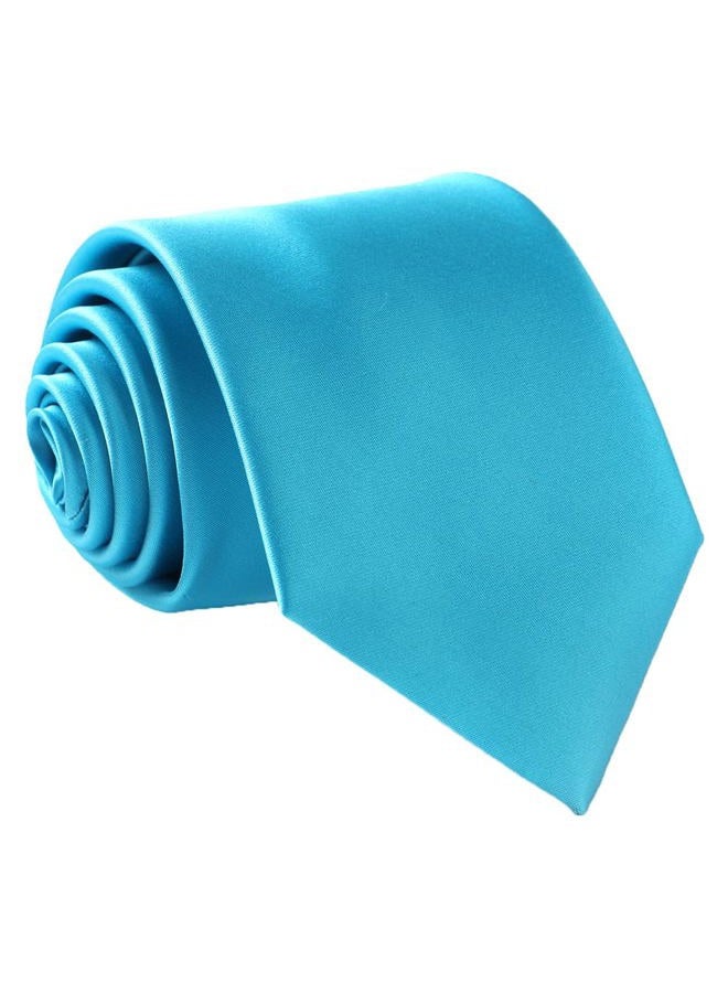 fortunatever Men's Solid Satin Necktie,Sky Blue Ties For Men With Gift Box - Image 1