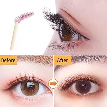 Juliyeh 50 Pcs Disposable Eyelash Brushes Bamboo Lash Mascara Wands Eye Lash Eyebrow Applicator Brush for Eyelash Extension Makeup Applicators Kits pink - Image 5