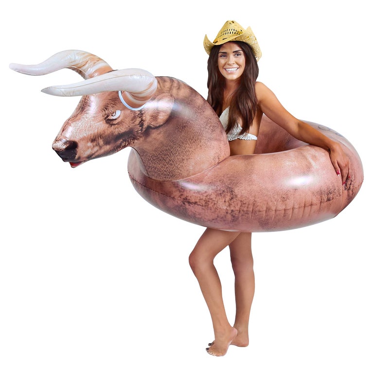 GoFloats Inflatable Buckin' Bull Pool Float Party Tube - Grab Summer By The Horns - Image 2