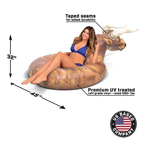 GoFloats Inflatable Buckin' Bull Pool Float Party Tube - Grab Summer By The Horns - Image 5