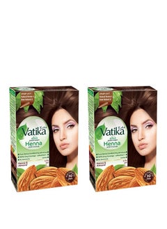 Vatika Naturals Henna Hair Colour | Natural Brown Color for Women | 100% Grey Coverage - 6 x 10 g (Pack of 2)